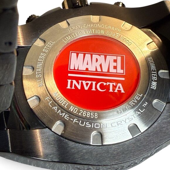 Invicta Marvel Spiderman Black 26858 Limited Edition 244/4000 Men's Watch RARE - Picture 3 of 8